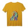 Damen Indianer Cheffedern Spirituelles T-Shirt mit V-Ausschnitt – Buntes Boho Indianer T-Shirt für Spirituelle und Indianer-Fans