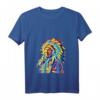 Damen Indianer Cheffedern Spirituelles T-Shirt mit V-Ausschnitt – Buntes Boho Indianer T-Shirt für Spirituelle und Indianer-Fans