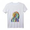 Damen Indianer Cheffedern Spirituelles T-Shirt mit V-Ausschnitt – Buntes Boho Indianer T-Shirt für Spirituelle und Indianer-Fans