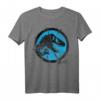 Jurassic World Black and Blue Cracked Logo T-Shirt - Offiziell lizenzierte Dinosaurier-Kleidung für Fans