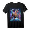 Space Cat Riding Dinosaur T rex Laser Eyes UFO - Lustiges Tier T-Shirt für Katzen- und Dinosaurierfans, perfekt für Geburtstage, Weihnachten & Halloween