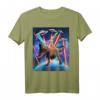 Space Cat Riding Dinosaur T rex Laser Eyes UFO - Lustiges Tier T-Shirt für Katzen- und Dinosaurierfans, perfekt für Geburtstage, Weihnachten & Halloween