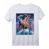 Space Cat Riding Dinosaur T rex Laser Eyes UFO - Lustiges Tier T-Shirt für Katzen- und Dinosaurierfans, perfekt für Geburtstage, Weihnachten & Halloween