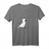 Lustiges Papageien T-Shirt mit schreienendem Kakadu und T-Rex Schatten - Humorvolles Vogel- und Meme-Design für Tier- und Dinosaurier-Fans