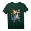 Katze Riding Dinosaurier T Rex T-Shirt – Lustiges Tier-Design für Katzen- und Dinosaurierliebhaber, perfekt als Geschenk für Kinder, Jugendliche und Erwachsene