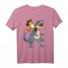 Katze Riding Dinosaurier T Rex T-Shirt – Lustiges Tier-Design für Katzen- und Dinosaurierliebhaber, perfekt als Geschenk für Kinder, Jugendliche und Erwachsene
