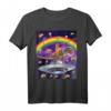 Rainbow Laser Eye Space Cat Riding T-Rex T-Shirt – Lustiges Tier- und Dinosaurier-Motiv für Trendsetter