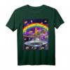 Rainbow Laser Eye Space Cat Riding T-Rex T-Shirt – Lustiges Tier- und Dinosaurier-Motiv für Trendsetter