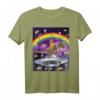 Rainbow Laser Eye Space Cat Riding T-Rex T-Shirt – Lustiges Tier- und Dinosaurier-Motiv für Trendsetter