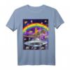 Rainbow Laser Eye Space Cat Riding T-Rex T-Shirt – Lustiges Tier- und Dinosaurier-Motiv für Trendsetter