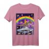 Rainbow Laser Eye Space Cat Riding T-Rex T-Shirt – Lustiges Tier- und Dinosaurier-Motiv für Trendsetter