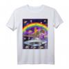 Rainbow Laser Eye Space Cat Riding T-Rex T-Shirt – Lustiges Tier- und Dinosaurier-Motiv für Trendsetter