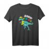 Kinder Geburtstag Dinosaurier T-Rex 5 Jahre Jungen T-Shirt – Lustiges Dino Geschenk für den 5. Geburtstag, Kindergarten & Dino-Fans