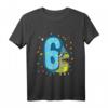 Kinder 6. Geburtstag T-Shirt Lustiger Dino mit T-Rex - Perfektes Geschenk für Dino-Fans, Geburtstagsfeier und Kinder Geburtstag