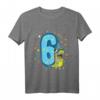 Kinder 6. Geburtstag T-Shirt Lustiger Dino mit T-Rex - Perfektes Geschenk für Dino-Fans, Geburtstagsfeier und Kinder Geburtstag