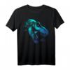 HapOwl T-Rex Head T-Shirt in Blue Gradient - Offiziell Lizenzierte Geburtstagskleidung für Dinosaurier-Fans