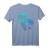 HapOwl T-Rex Head T-Shirt in Blue Gradient - Offiziell Lizenzierte Geburtstagskleidung für Dinosaurier-Fans