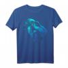 HapOwl T-Rex Head T-Shirt in Blue Gradient - Offiziell Lizenzierte Geburtstagskleidung für Dinosaurier-Fans
