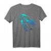 HapOwl T-Rex Head T-Shirt in Blue Gradient - Offiziell Lizenzierte Geburtstagskleidung für Dinosaurier-Fans