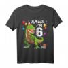 Kinder T-Rex Dinosaurier Shirt zum 6. Geburtstag - Perfektes Geschenk für Jungen, klassisch geschnitten, doppelt genähter Saum