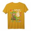 Kinder T-Rex Dinosaurier Shirt zum 6. Geburtstag - Perfektes Geschenk für Jungen, klassisch geschnitten, doppelt genähter Saum