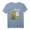 Kinder T-Rex Dinosaurier Shirt zum 6. Geburtstag - Perfektes Geschenk für Jungen, klassisch geschnitten, doppelt genähter Saum