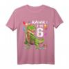 Kinder T-Rex Dinosaurier Shirt zum 6. Geburtstag - Perfektes Geschenk für Jungen, klassisch geschnitten, doppelt genähter Saum