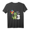 Kinder 3. Geburtstag T-Shirt - Ich bin schon 3 Jahre Dino T-Shirt mit bunten Ballons für Jungen und Mädchen, perfekt als Geburtstagsgeschenk für Dinosaurier-Fans
