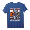 Jurassic World T-Rex VS I-Rex Battle Poster T-Shirt - Offiziell Lizenziertes Dinosaurier Fanshirt