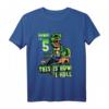 Kinder 5 Jahre alt Dinosaurier Monster Truck Geburtstags T-Shirt - Lustiges Geschenk für Dinosaurier- und Monstertruck-Liebhaber