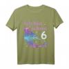 Kinder Ich Bin Schon 6 - Meerjungfrau Mädchen Geburtstag T-Shirt mit Sternen Motiv für 6 Jahre, Geburtstagsgeschenk für Meerjungfrauen-Fans
