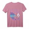 Kinder Ich Bin Schon 6 - Meerjungfrau Mädchen Geburtstag T-Shirt mit Sternen Motiv für 6 Jahre, Geburtstagsgeschenk für Meerjungfrauen-Fans