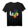 Liebe Peace Zeichen Regenbogen Flagge LGBT T-Shirt - Stolz und Unterstützung für die Community, ideal zum Pride Monat & als Geschenk