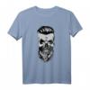 Cooler Totenkopf mit Bart Hipster T-Shirt – Trendiges Geschenk für coole Männer, Papas & Bartträger zu Geburtstag & Weihnachten