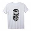 Cooler Totenkopf mit Bart Hipster T-Shirt – Trendiges Geschenk für coole Männer, Papas & Bartträger zu Geburtstag & Weihnachten
