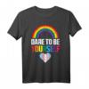 Dare To Be Yourself Transgender T-Shirt mit Pride Flagge – Unterstützung & Stolz für Trans, Transsexuelle, Allies & LGBT Community