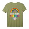 Dare To Be Yourself Transgender T-Shirt mit Pride Flagge – Unterstützung & Stolz für Trans, Transsexuelle, Allies & LGBT Community