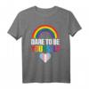 Dare To Be Yourself Transgender T-Shirt mit Pride Flagge – Unterstützung & Stolz für Trans, Transsexuelle, Allies & LGBT Community