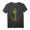 Anker Regenbogen CSD LGBT Farb T-Shirt – Lustiges Queer Supporter Shirt für Lesben, Schwule, Trans und Intersexuelle