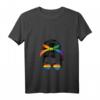 Damen Regenbogen Dutt Schwul Homo Outfit LGBT Gay Homosexualität T-Shirt mit V-Ausschnitt – Lustiges Pride & Equality Shirt für Lesben, Schwule & Queere