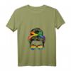 Damen Regenbogen Dutt Schwul Homo Outfit LGBT Gay Homosexualität T-Shirt mit V-Ausschnitt – Lustiges Pride & Equality Shirt für Lesben, Schwule & Queere