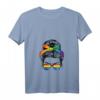 Damen Regenbogen Dutt Schwul Homo Outfit LGBT Gay Homosexualität T-Shirt mit V-Ausschnitt – Lustiges Pride & Equality Shirt für Lesben, Schwule & Queere