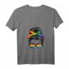 Damen Regenbogen Dutt Schwul Homo Outfit LGBT Gay Homosexualität T-Shirt mit V-Ausschnitt – Lustiges Pride & Equality Shirt für Lesben, Schwule & Queere
