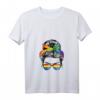 Damen Regenbogen Dutt Schwul Homo Outfit LGBT Gay Homosexualität T-Shirt mit V-Ausschnitt – Lustiges Pride & Equality Shirt für Lesben, Schwule & Queere