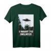 UFO, I Want To Believe T-Shirt – Originelles Alien- und Verschwörungstheorie-Geschenk für Science-Fiction-Fans zu Weihnachten, Geburtstag & Co.