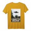UFO, I Want To Believe T-Shirt – Originelles Alien- und Verschwörungstheorie-Geschenk für Science-Fiction-Fans zu Weihnachten, Geburtstag & Co.