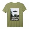 UFO, I Want To Believe T-Shirt – Originelles Alien- und Verschwörungstheorie-Geschenk für Science-Fiction-Fans zu Weihnachten, Geburtstag & Co.