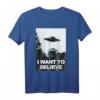UFO, I Want To Believe T-Shirt – Originelles Alien- und Verschwörungstheorie-Geschenk für Science-Fiction-Fans zu Weihnachten, Geburtstag & Co.