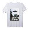 UFO, I Want To Believe T-Shirt – Originelles Alien- und Verschwörungstheorie-Geschenk für Science-Fiction-Fans zu Weihnachten, Geburtstag & Co.