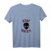 Damen Awesome Stay Weird Alien Face Glitch UFO T-Shirt mit V-Ausschnitt - Leichtes, Trendiges Sci-Fi Shirt für Frauen